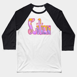 Lilian with yellow drips Girls and womens Personalized Custom name Lilian Baseball T-Shirt